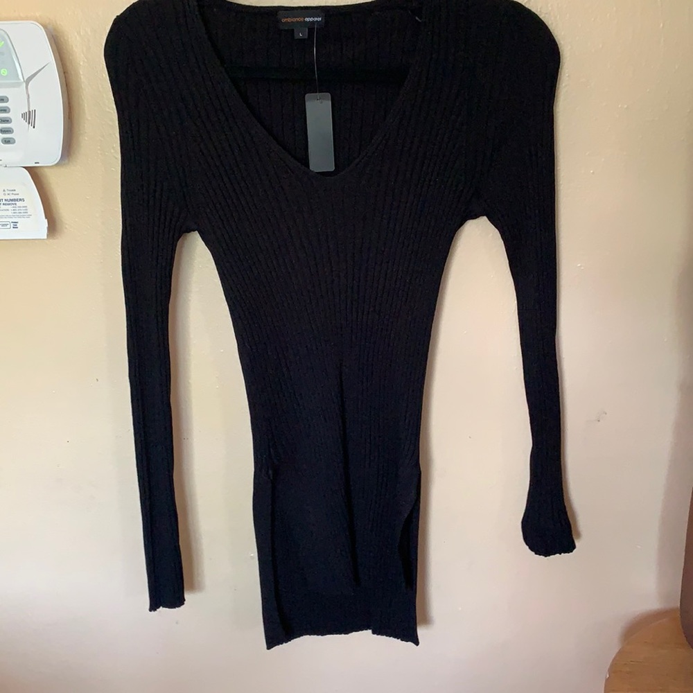 Black large tight dress.